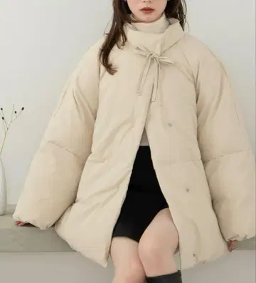 hinari 충전솜 리본 미들 코트