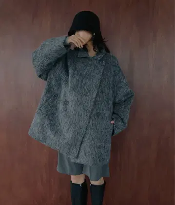 hellam 샤기 미들 코트