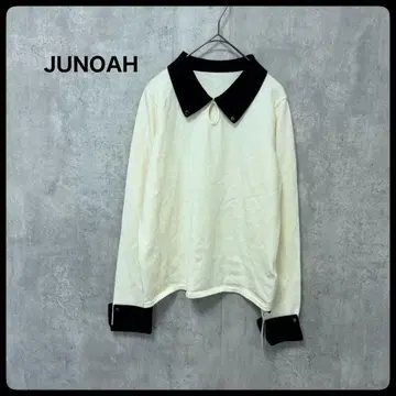 미사용 택 포함 JUNOAH 주노아 바이컬러 니트탑