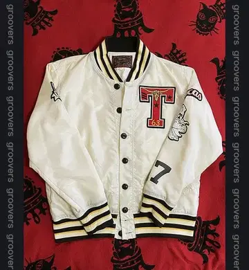 그루버스 나일론제 바시티 자켓 X-LARGE 화이트 일본제