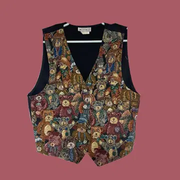 mirrors 고블랑 곰돌이 자수 베스트 빈티지 사이즈 L