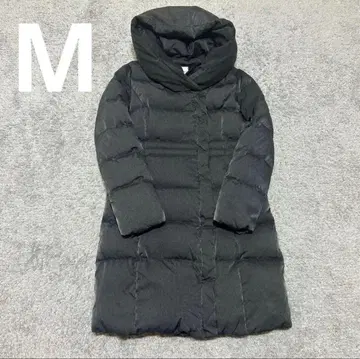 인디비 다운 코트 그레이 롱 기장 후드 부착 숄 M