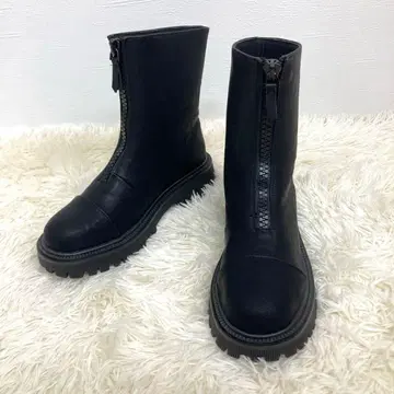 ANTIQUA 지퍼 통굽 부츠 40