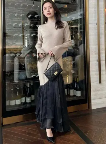 anuans 도킹 니트 원피스