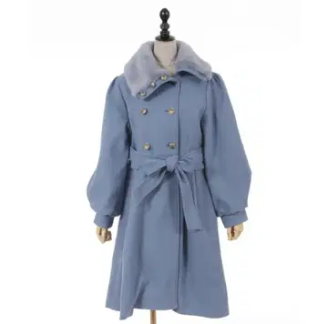 axes femme 아지메 나폴레옹 롱 코트 퍼 포함 파랑 블루