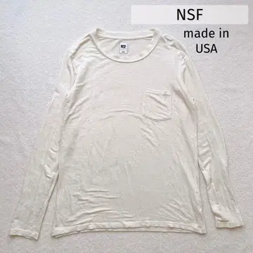 NSF 미국제 아이보리 긴팔 티셔츠 포켓 부착