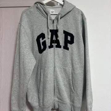GAP 그레이 집업 후드티 L