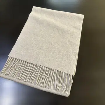 캐시미어 100% 실버 그레이 프린지 머플러