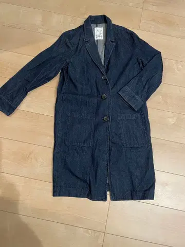 E hyphen world gallery 롱 코트 다크 데님