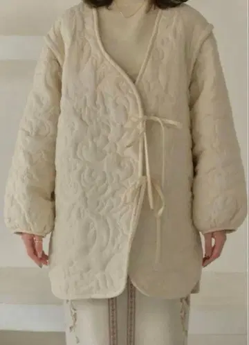 Eaphi leaf pattern 2way quilting coat