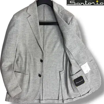 J7106 컨디션 최상 사르토리오 트위드 언라이닝 자켓 그레이 46