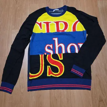 캐시미어 제조사 CASHYAGE 다색 문자 니트 48 사이즈