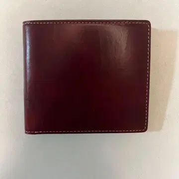 가죽제 다크 레드 접이식 지갑