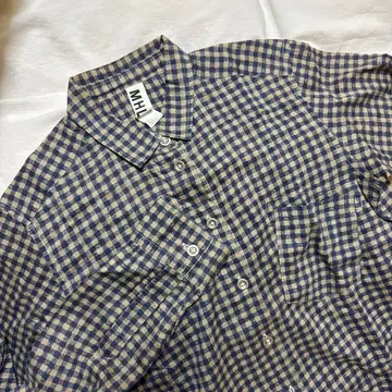 MHL 마가렛호웰 깅엄 체크 긴팔 셔츠 블라우스