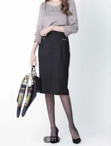 핑키앤다이안 울 헤링본 비트 악센트 스커트