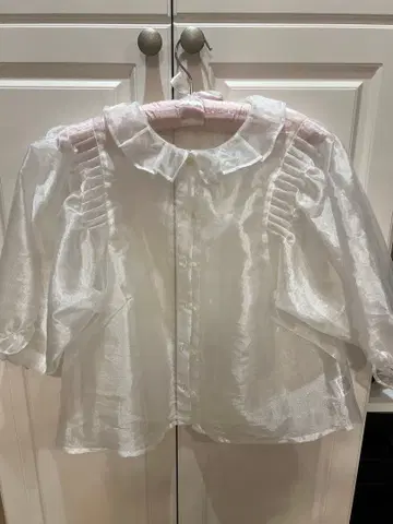 Katie 화이트 시어 셔츠