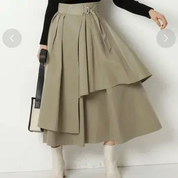 저스길리티 2WAY 치노 스커트 랩스커트 카키