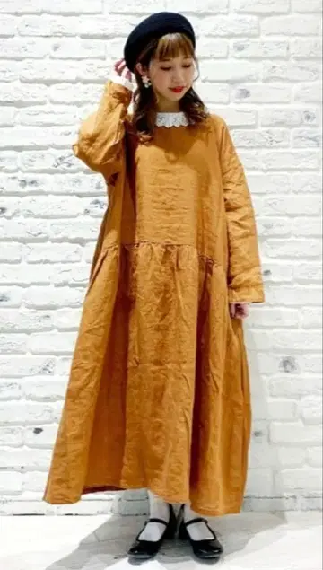 sm2 린넨 100% 원피스 짙은 오렌지