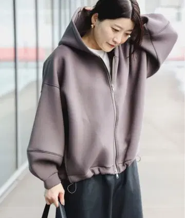 BEAMS 지퍼 후드 블루종