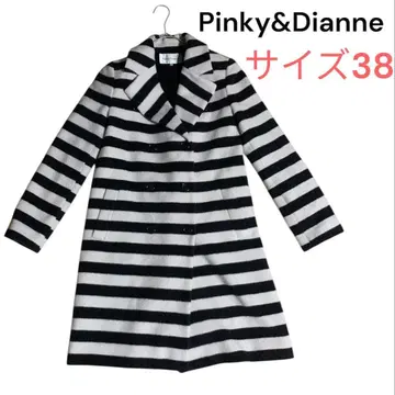 [ Pinky&Dianne ] 스트라이프 롱 코트 울 사이즈 38