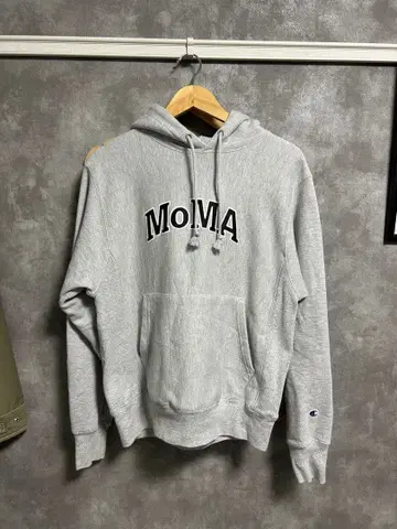Champion MoMA 로고 그레이 후드티