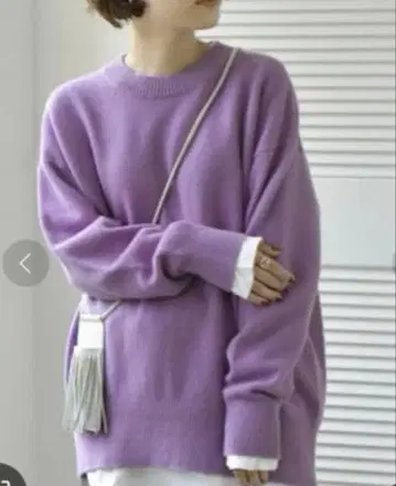 Spick&Span 울 캐시미어 크루 풀오버 니트 보라색