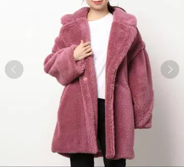 중고 미라 오웬 빅 칼라 미들 기장 보아 코트 사이즈 1