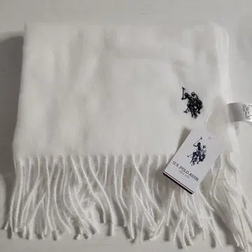 [ 새상품 미사용 ] US POLO ASSN 화이트 머플러