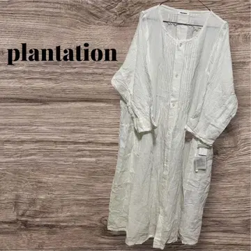 plantation 화이트 롱 셔츠 원피스 비침 버튼 여성용