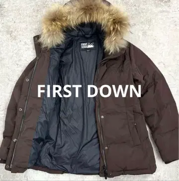 [ 새상품급 ] 퍼스트 다운 다운 자켓 퍼 탈부착 가능 브라운