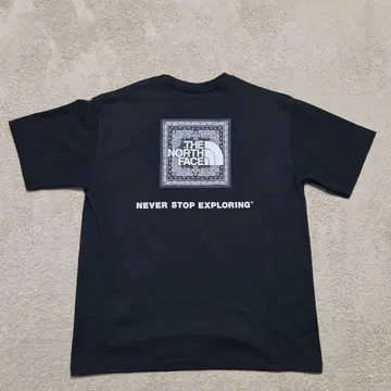 THE NORTH FACE 스퀘어 로고 반다나 패턴 T셔츠 XL 블랙