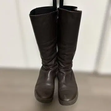 CAMPER 캠퍼 플랫 밑창 롱 부츠 브라운 36