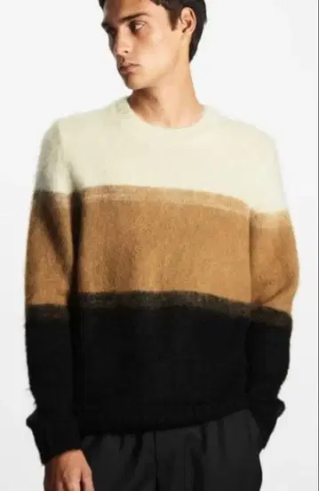 COS 크루넥 스웨터 아이보리 베이지 블랙