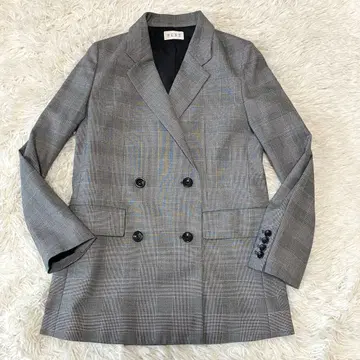 PLST 플라스테 테일러드 자켓 더블 글렌체크