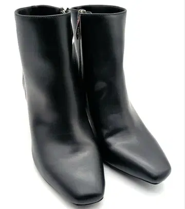 블랙 사이드 고어 부츠 중간 힐