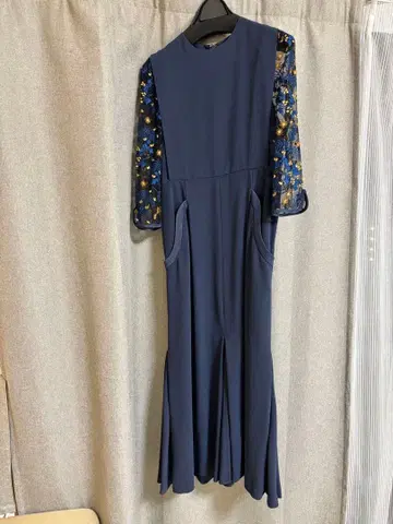 Mame Kurogouchi 레이스 원피스 네이비