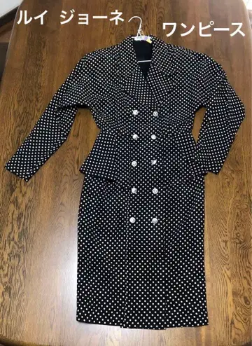 루이 준 도트 무늬 긴팔 원피스