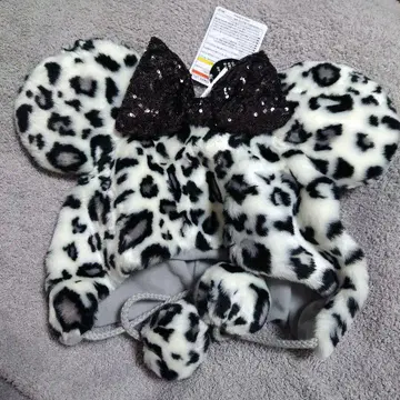 디즈니 미니 팬캡 레오파드 무늬 핑크