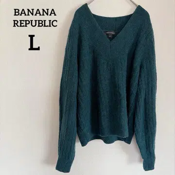 BANANA REPUBLIC [ L ] 다크 틸 V넥 니트