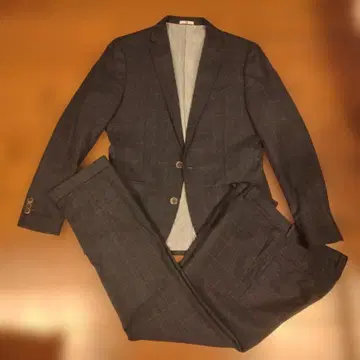 정장 셀렉트 비즈니스 정장 네이비 컬러 울 체크 무늬