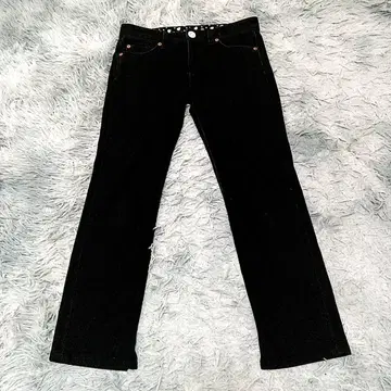 [ 폴스미스 ] 블랙 데님 팬츠 하트 무늬 안감 38 M 블랙 청바지