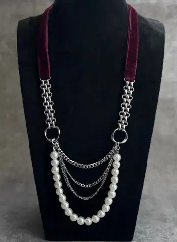 펄과 체인 목걸이