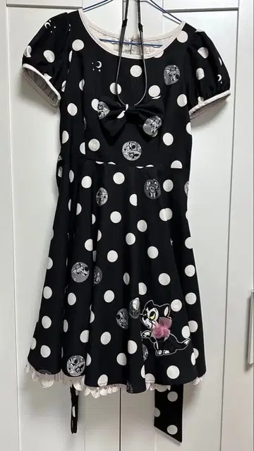 시크릿허니 미니 피가로 도트 반팔 원피스 고양이 자수