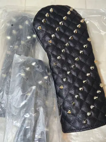 스터드 장식 블랙 골프헤드커버 3개 세트