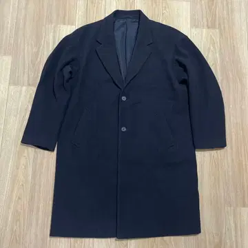 [ 새상품 ] GU 블랙 체스터 코트 롱 코트 포켓 부착