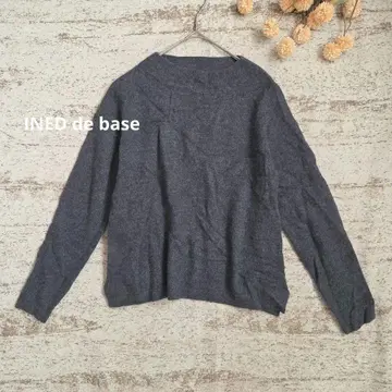 INED de base 울 100% 니트탑 그레이 [ M ] 새상품급