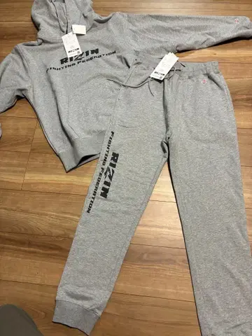 RIZIN 그레이 후드티&팬츠 세트 L 사이즈