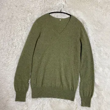 무인양품 캐시미어100% 니트 스웨터 V넥 L 여성용