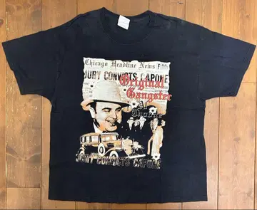 90s Hanes Al Capone T셔츠 XL 블랙