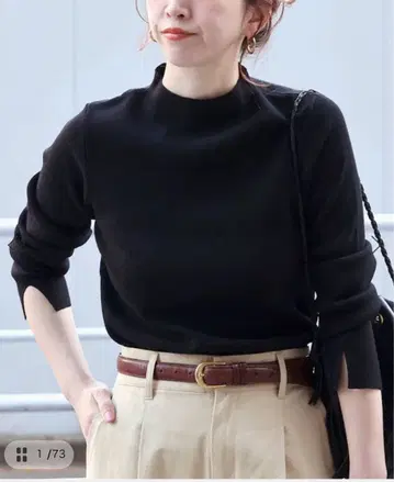 B.C STOCK 베이 스톡 소우바리 긴팔 하이 게이지 니트